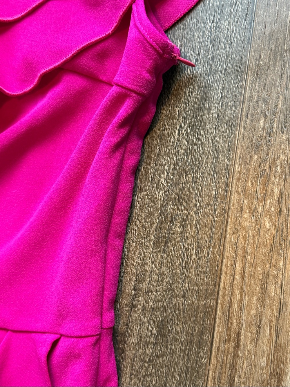 Grace Karin One-Shoulder Ruffle Sheath Dress in Hot Pink - Picture 4 of 5